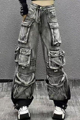 Washed Gradient Paratrooper Jeans